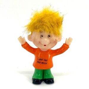 Vintage 1970 Russ Berrie I Love You This Much Boy Berries Figure Orange Shirt